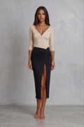 v-neck gathered top